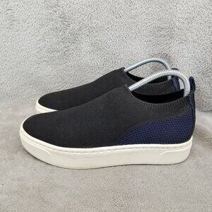 Naked Feet Shoes Womens Size 8 Adapt Black Blue Knit Slip On Sneakers